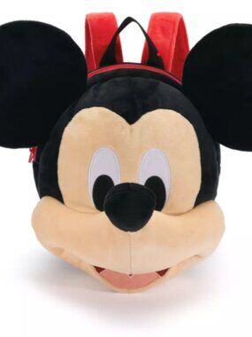 Disney Mickey Mouse Plush Backpack Vintage Retro Vibe Mickey Head Plush Mini